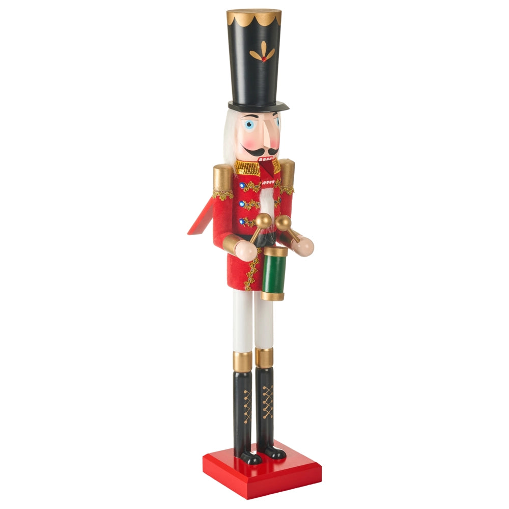 Statuetta schiaccianoci in legno di pino rosso Decorazione natalizia fatta a mano soggiorno salotto elegante e glamour