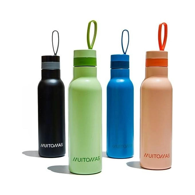 Muitomas WBOTTLELC500GN – Borraccia Termica 500 ml, Acciaio Inox, Doppia Parete sotto Vuoto, 24h freddo - 12h caldo, colore Verde Salvia