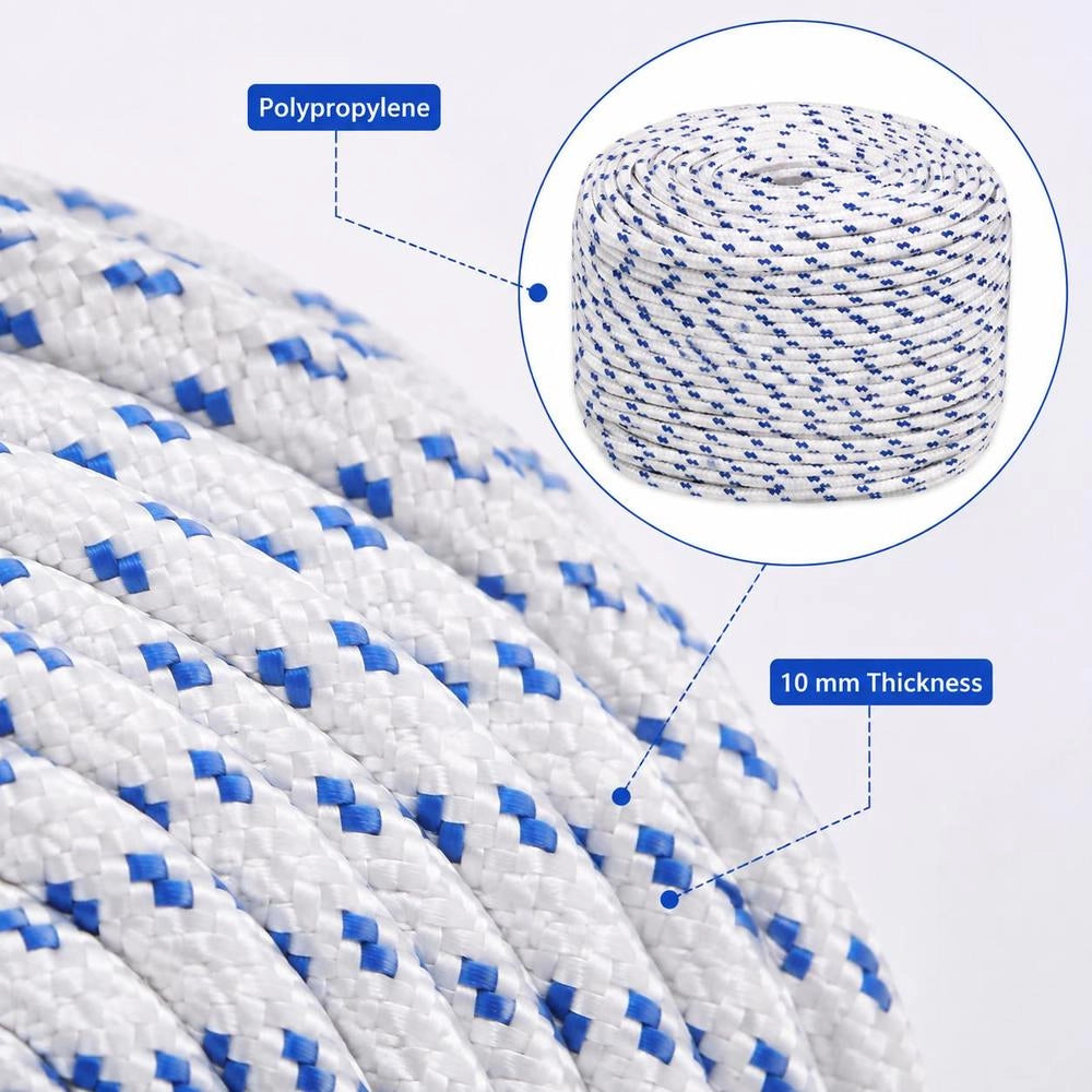 Boat Rope, White, 10 Mm, 100 M, Polypropylene