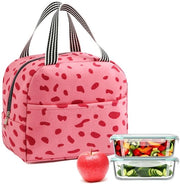 Tas Tascabile Termico - Ideale per Lavoro/Scolastico - Mantiene Cibo/Bevande Caldo/Freddo - Rosa - Corduroy Velluto - 23 x 20 cm