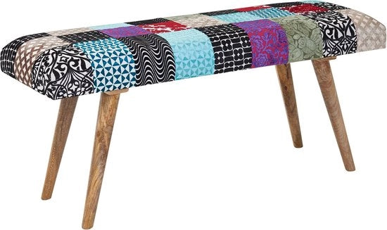 Banco a Pannelli di Tessuto - Design Moderno per Sala da Pranzo - Banco senza Braccioli - Tessuto Rivestito - Misura 117x51x38 cm
