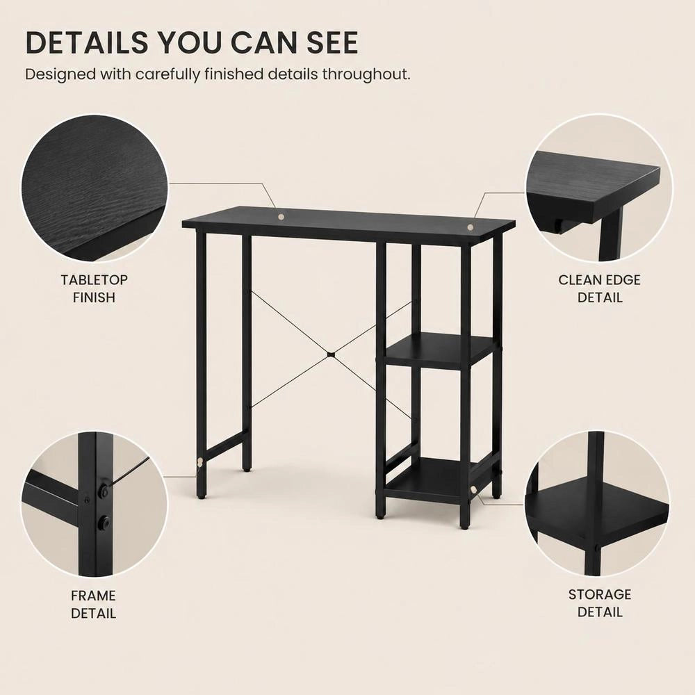 Computer Desk Black 80x40x72 Cm MDF And Metal