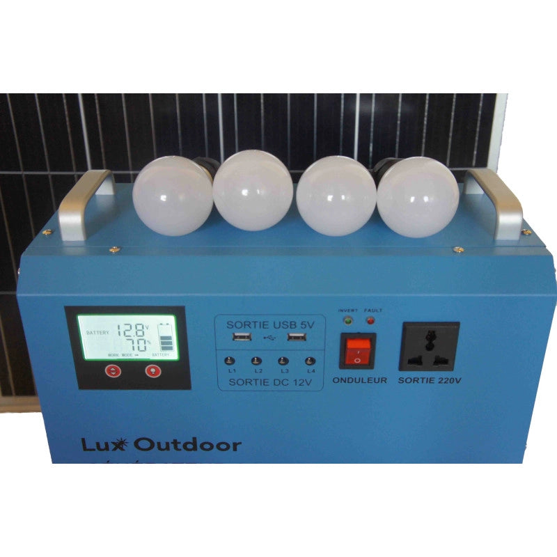 Station d'Ã©nergie solaire SHS1265 - Onduleur hybride + panneau 150W (4 ampoules LED fournies)