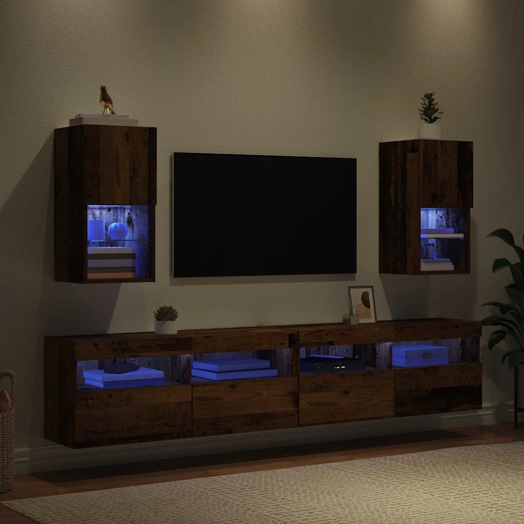 Mobiletti TV a parete 2 pcs Legno vecchio 30,5 x 30 x 60 cm 882943