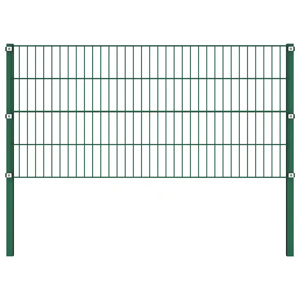 Pannello di recinzione con pali in ferro 867x80 cm verde 278608