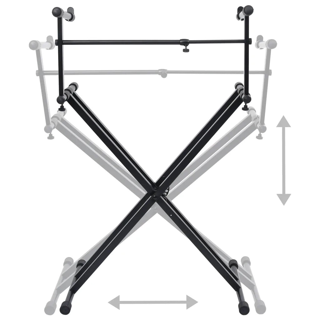Supporto per Tastiera Musicale a Doppia Staffa a X Nero CFW4518566