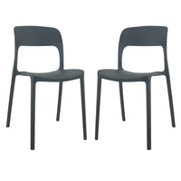 SEDIA MARTE IN POLIPROPILENE IMPILABILE DA ESTERNO E INTERNO Nero/2 Sedie