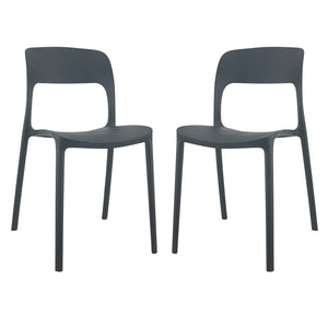 SEDIA MARTE IN POLIPROPILENE IMPILABILE DA ESTERNO E INTERNO Nero/2 Sedie