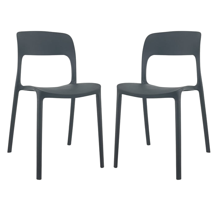 SEDIA MARTE IN POLIPROPILENE IMPILABILE DA ESTERNO E INTERNO Nero/2 Sedie