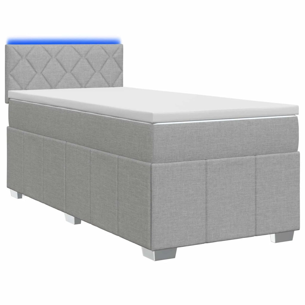 Letto box spring con materasso Grigio Chiaro 100 x 200 cm 3452614