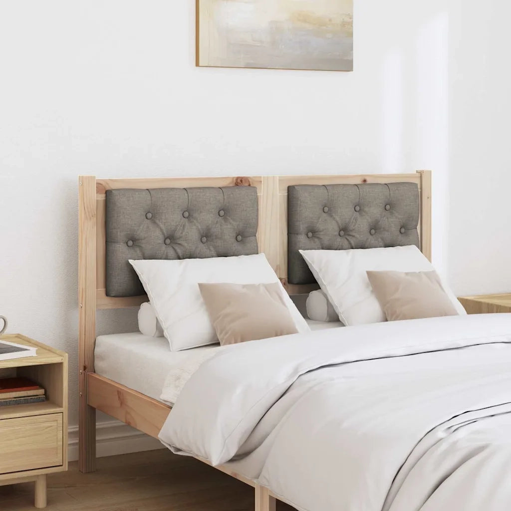 Testiera Altro-Testiera con Cuscini Marrone e taupe 135 cm Legno di pino massello