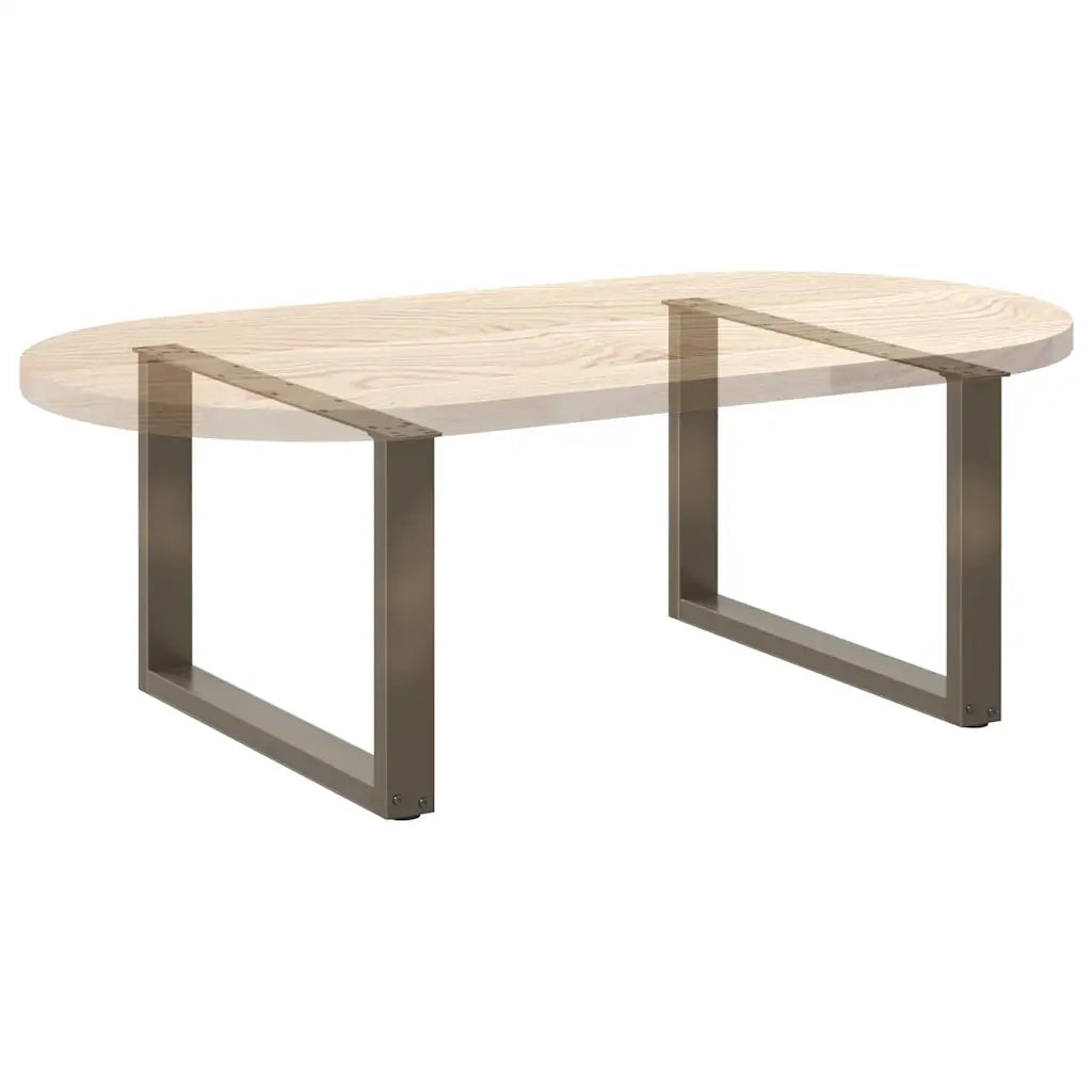 Gambe per Tavolino da Caffè a Forma di U 2 pz Acciaio Naturale 60x(42-43) cm Acciaio 4013163