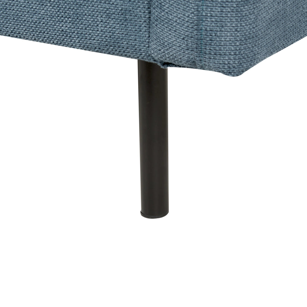 Divano angolare moderno in tessuto di ciniglia blu con gambe nere a 4 posti Stile Retrò Moderno