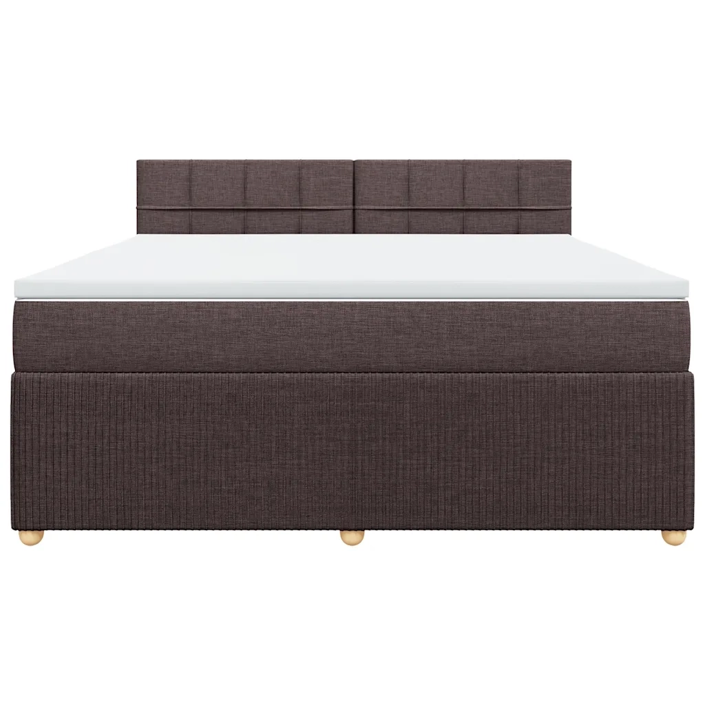 vidaXL Giroletto a Molle con Materasso Marrone Scuro 180x200cm Tessuto