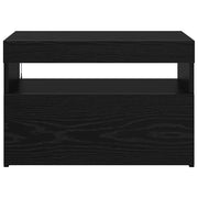 Mobile TV rettangolare moderno 60 x 35 x 40 cm con illuminazione a LED per un'atmosfera accogliente realizzato in legno composito nero 02_0051879