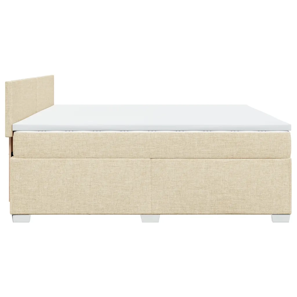 Giroletto a Molle con Materasso Crema 200x200 cm in Tessuto 3285993