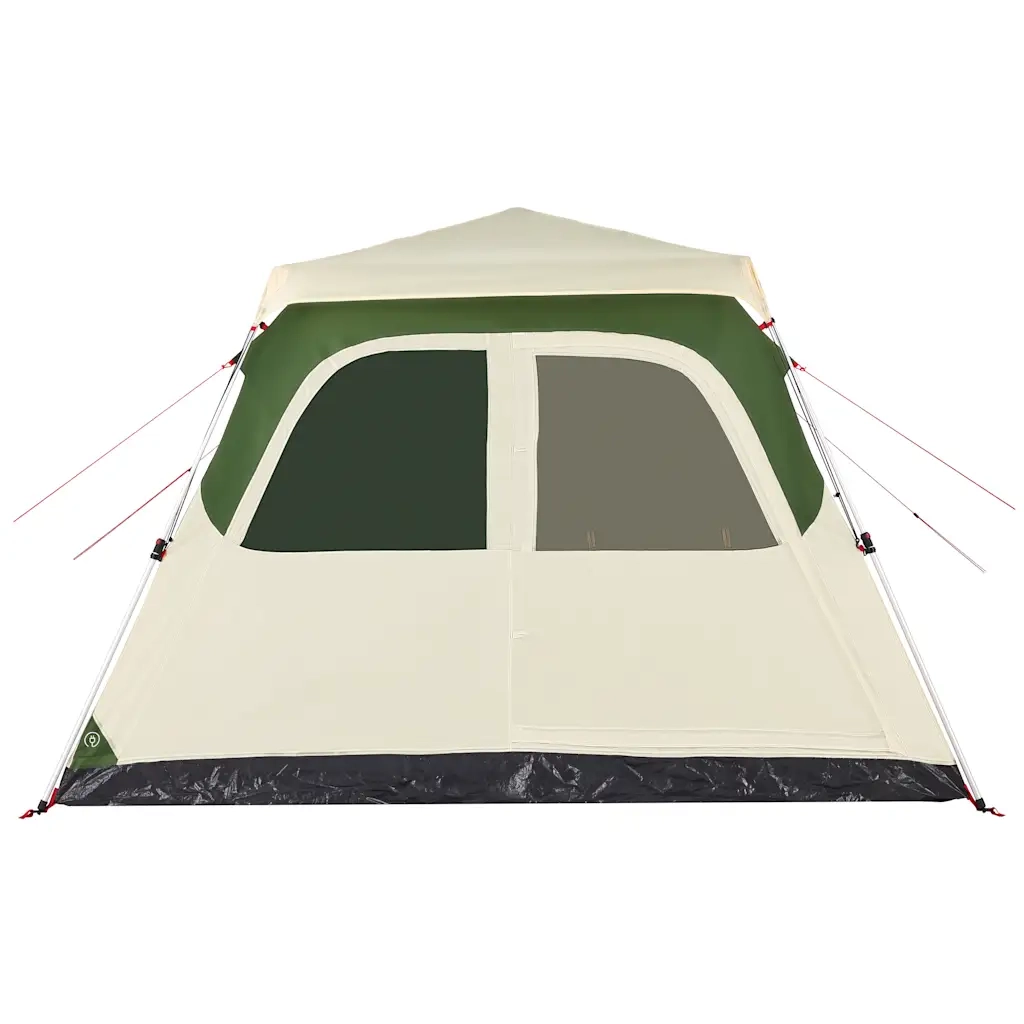 Tenda Familiare a Cupola 6 Persone-Tenda da campeggio Verde a Rilascio Rapido