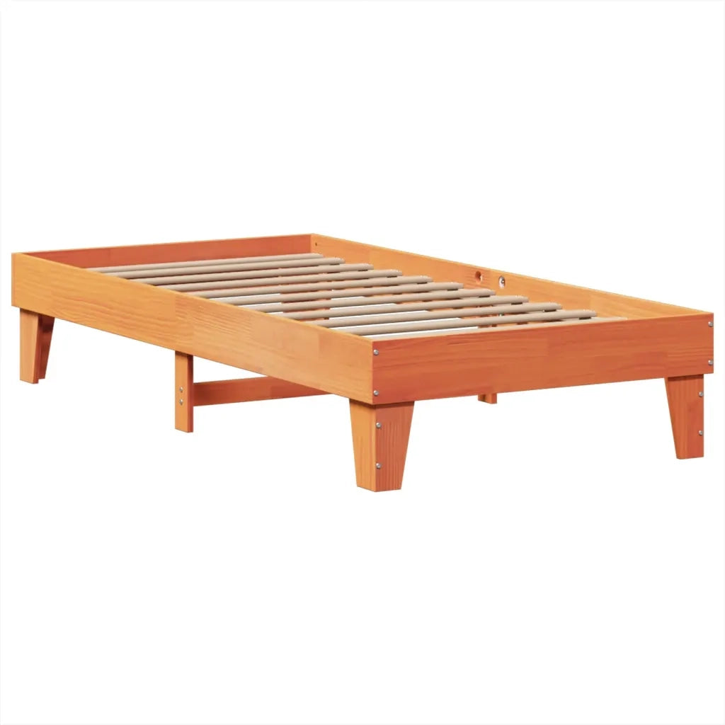 Letto singolo | Letto per adulti | Letto senza Materasso Marrone Cera 75x190 cm in Legno di Pino