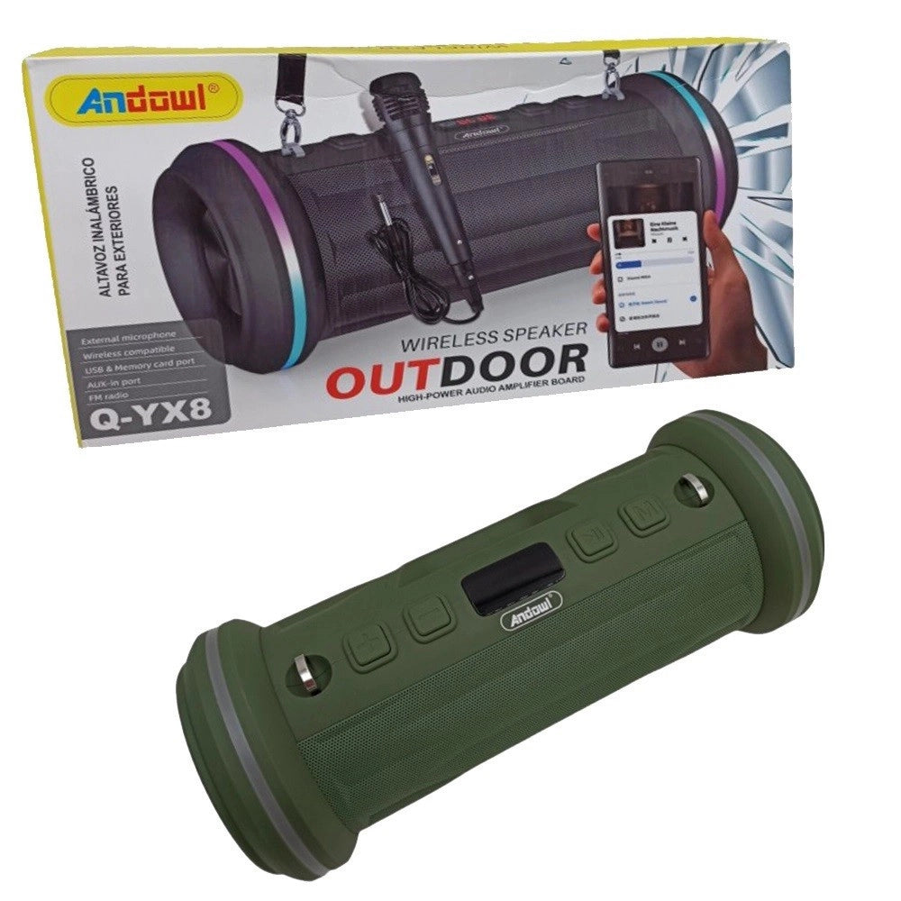 Trade Shop - Altoparlante Bluetooth Portatile Microfono Radio Tws Usb Funzione Karaoke Q-yx8 -