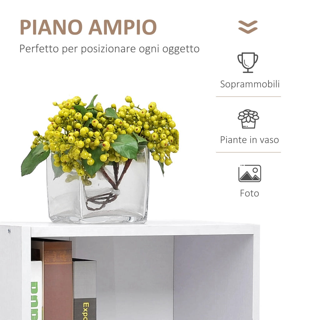 Libreria Bassa in Legno ¨C Xylo ¨C Bianco con Ripiano Regolabile 40x24x61cm