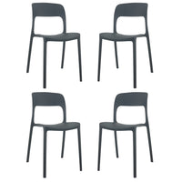 SEDIA MARTE IN POLIPROPILENE IMPILABILE DA ESTERNO E INTERNO Nero/4 Sedie