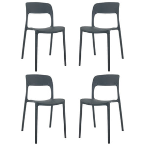SEDIA MARTE IN POLIPROPILENE IMPILABILE DA ESTERNO E INTERNO Nero/4 Sedie
