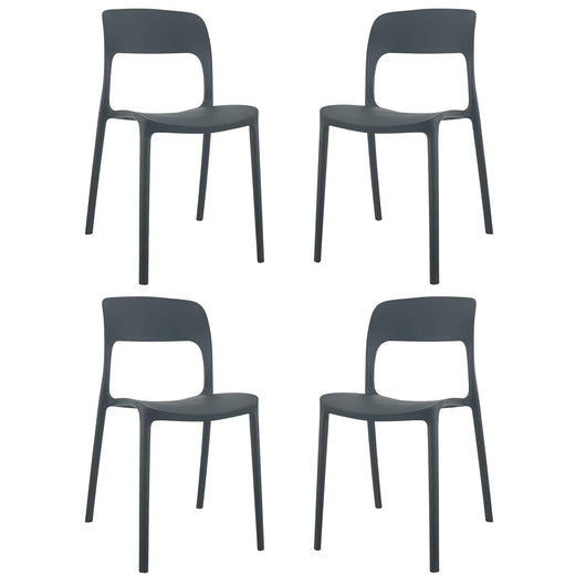 SEDIA MARTE IN POLIPROPILENE IMPILABILE DA ESTERNO E INTERNO Nero/4 Sedie