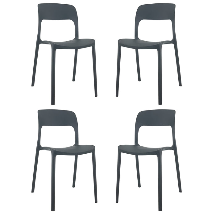SEDIA MARTE IN POLIPROPILENE IMPILABILE DA ESTERNO E INTERNO Nero/4 Sedie