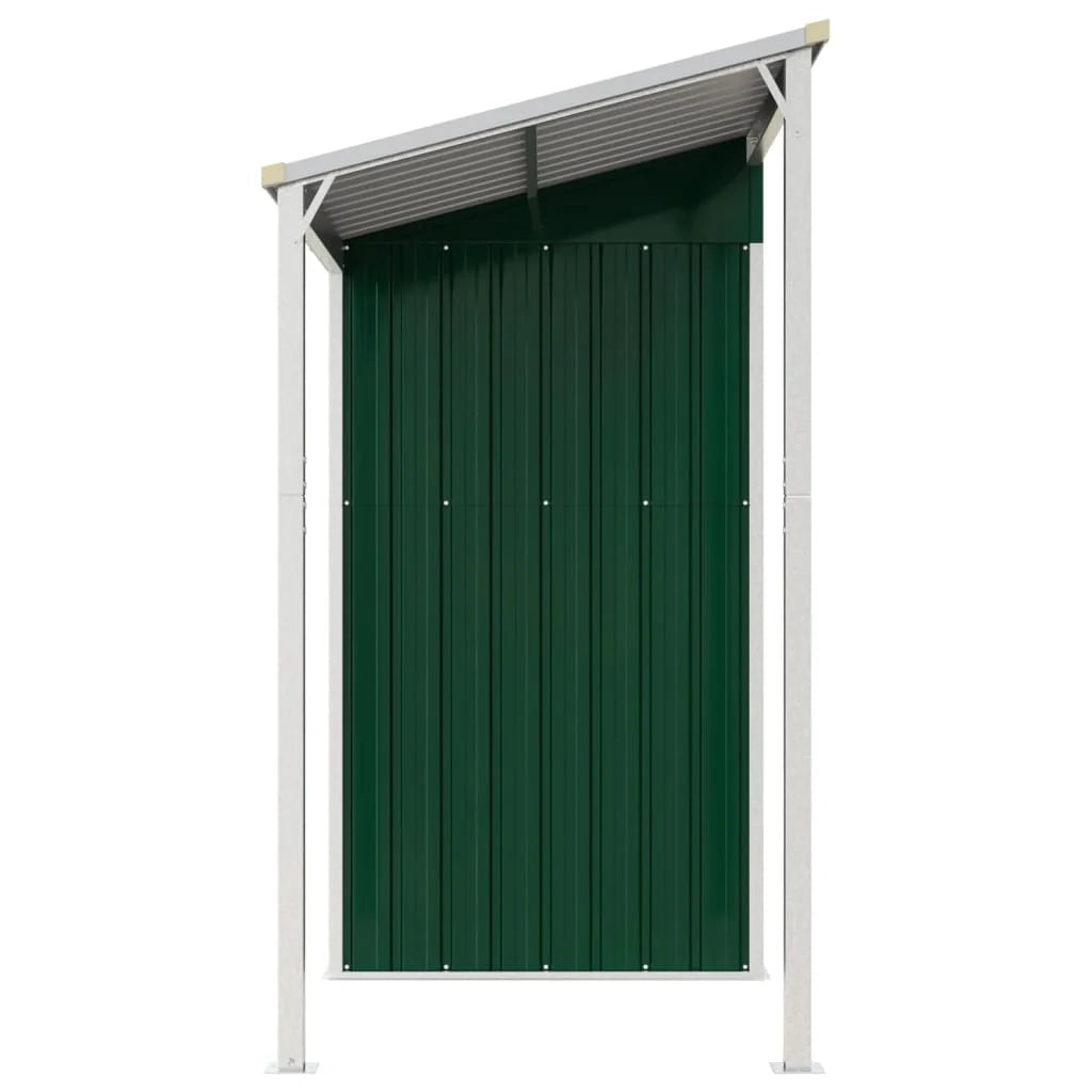 Casetta da giardino cabina ripostiglio casetta da esterno robusta casetta per attrezzi con tetto estensibile 277 x 110,5 x 181 cm acciaio verde 02_0022221