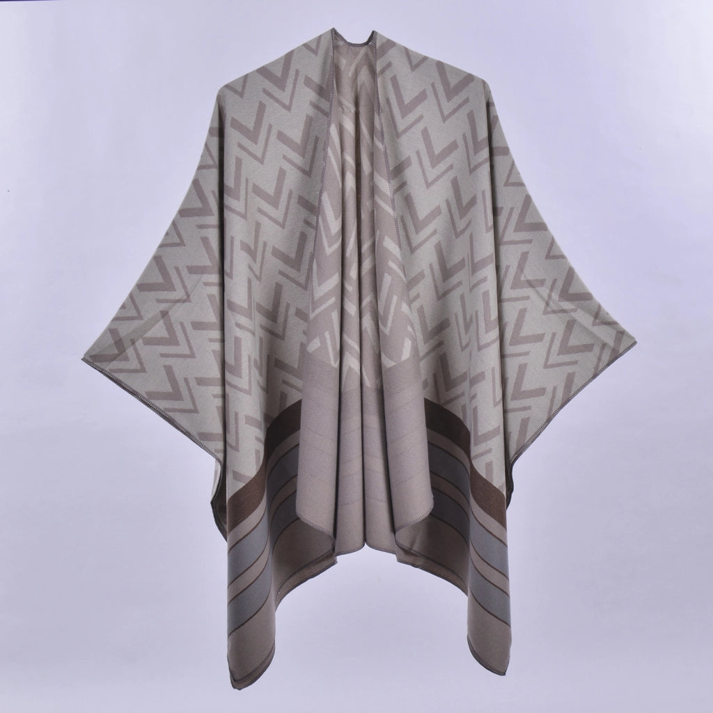 Sciarpa-mantella da donna double-face, semplice sciarpa-scialle in cashmere per tutte le stagioni