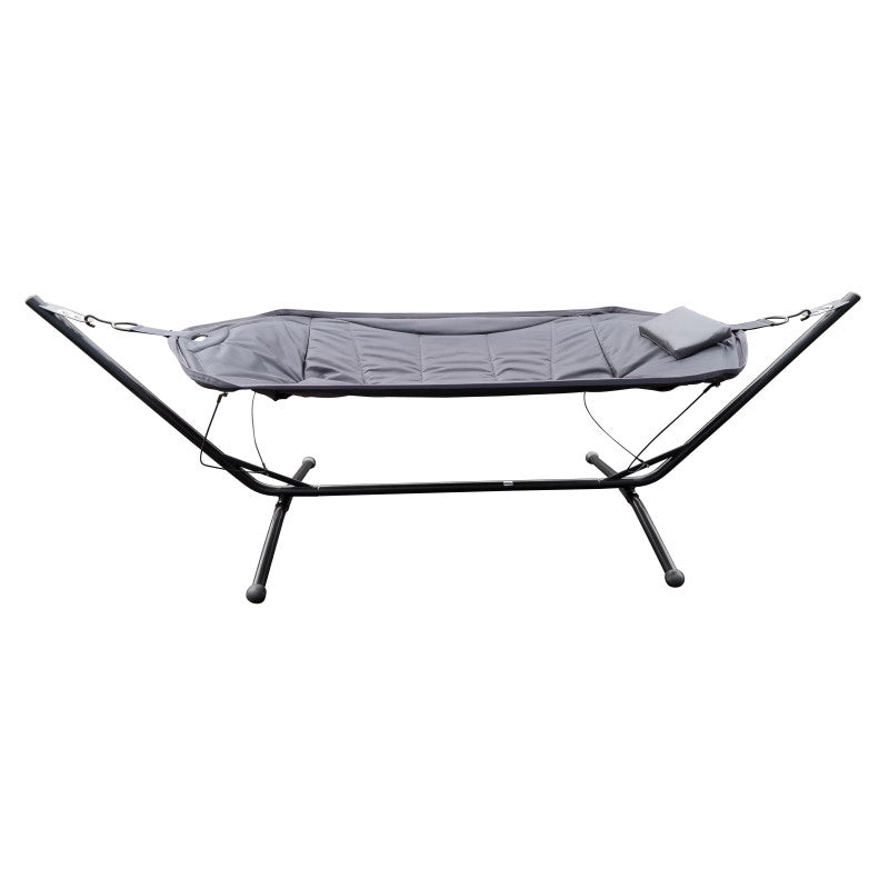 Hamac sur pieds en acier - Coussins gris