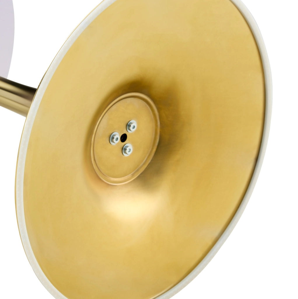 Tavolo rotondo da pranzo 60 cm in MDF e metallo; nero marmorizzato e oro