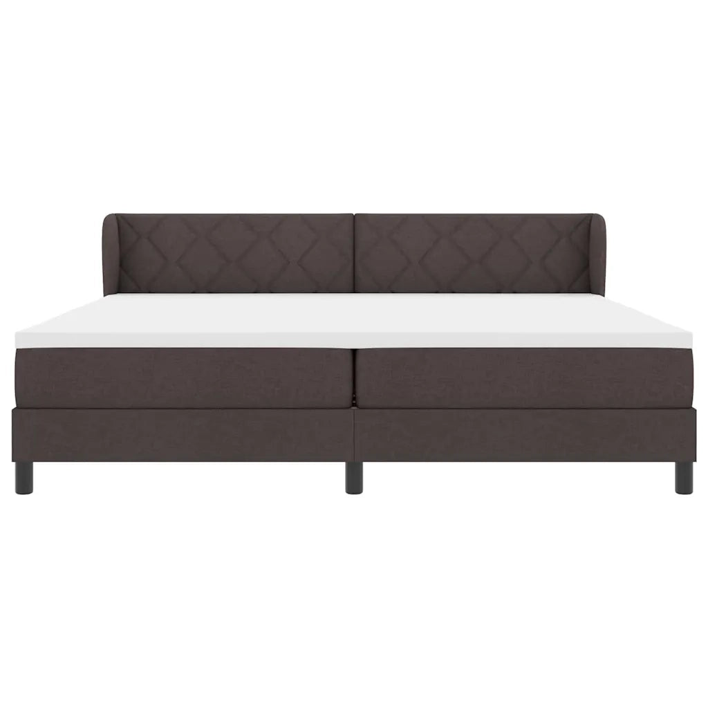 Letto a molle con materasso Marrone Scuro 200 x 200 cm Tessuto 3340111