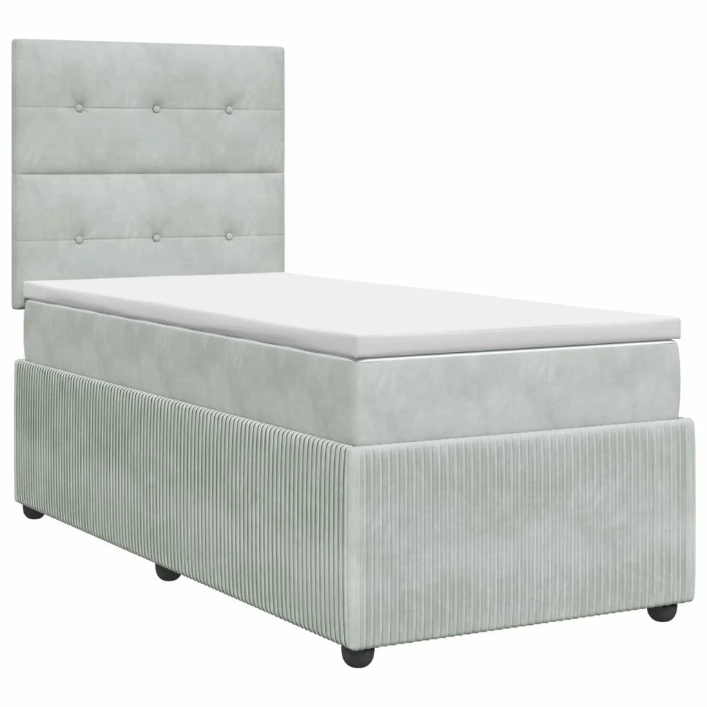 Letto box spring con materasso Grigio Chiaro 90 x 200 cm 3454529