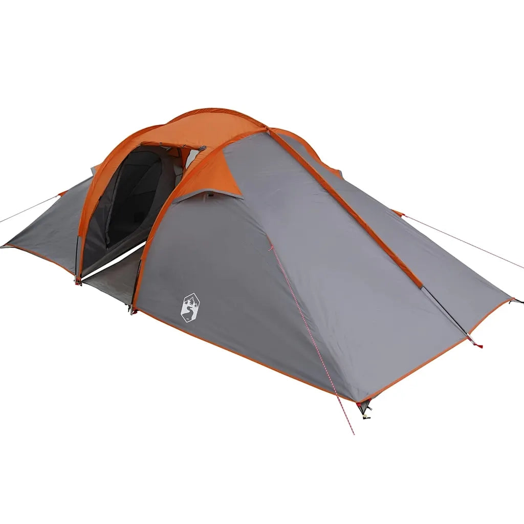 vidaXL Tenda Grigio e Arancione e Nero 510 x 240 x 156 cm Poliestere