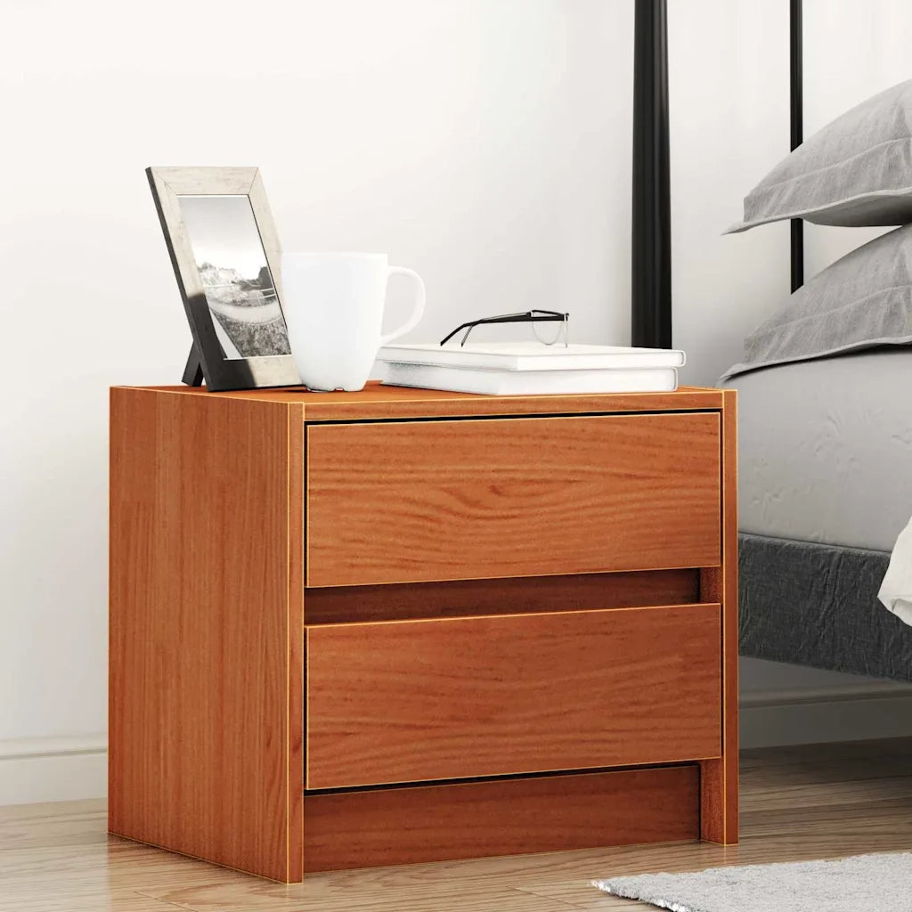 Comodini 2 pz-Set di 2 Tavolino da notte Marrone cerato 40 x 30.5 x 35.5 cm Legno di pino