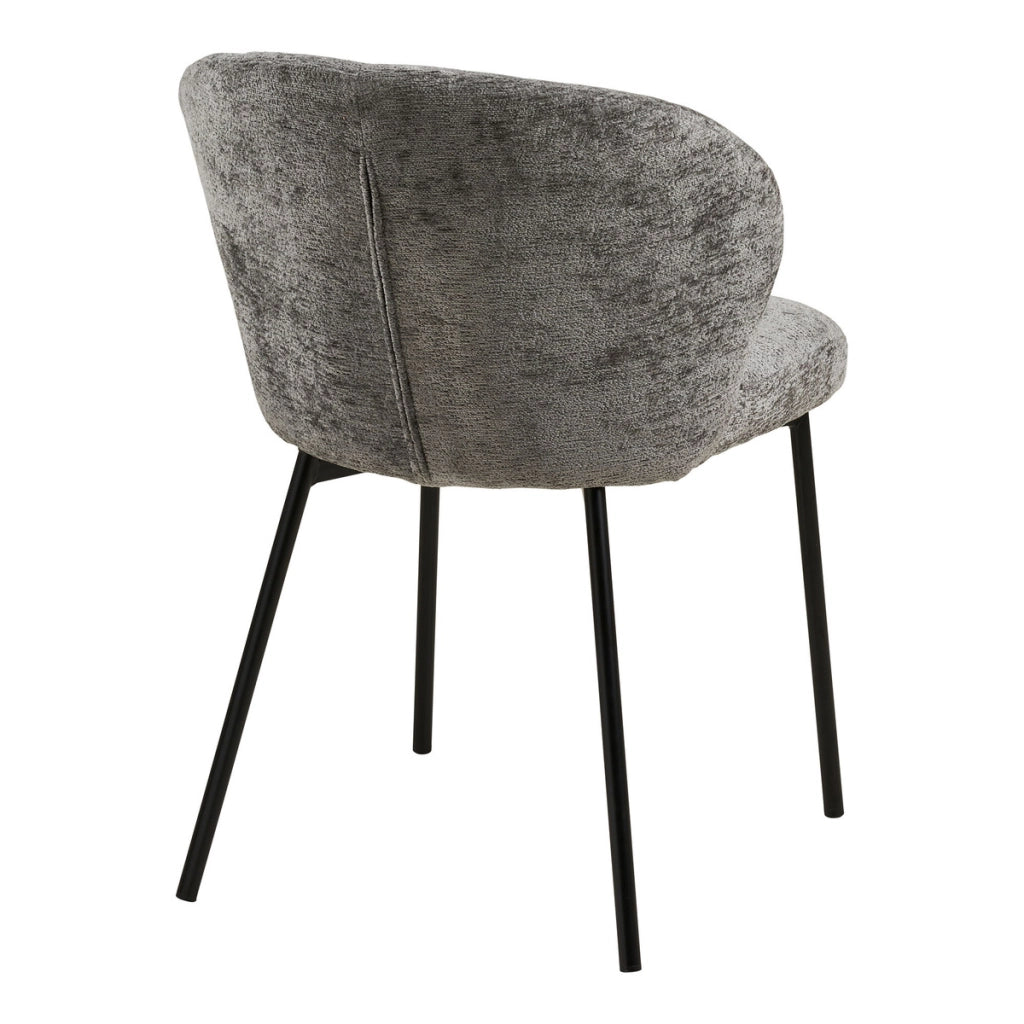 Set di 2 Sedie Roanne, Grigio, Tessuto, 66x59x80 cm