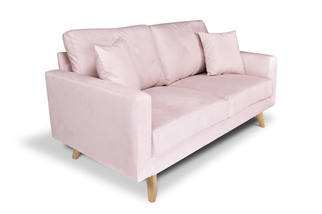 Divano 2 posti in velluto rosa piedi in legno - Chloe - DI2P-CH19VLT-PL