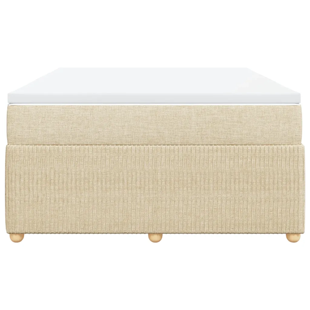Giroletto a Molle con Materasso Crema 140x19 cm in Tessuto 3285572