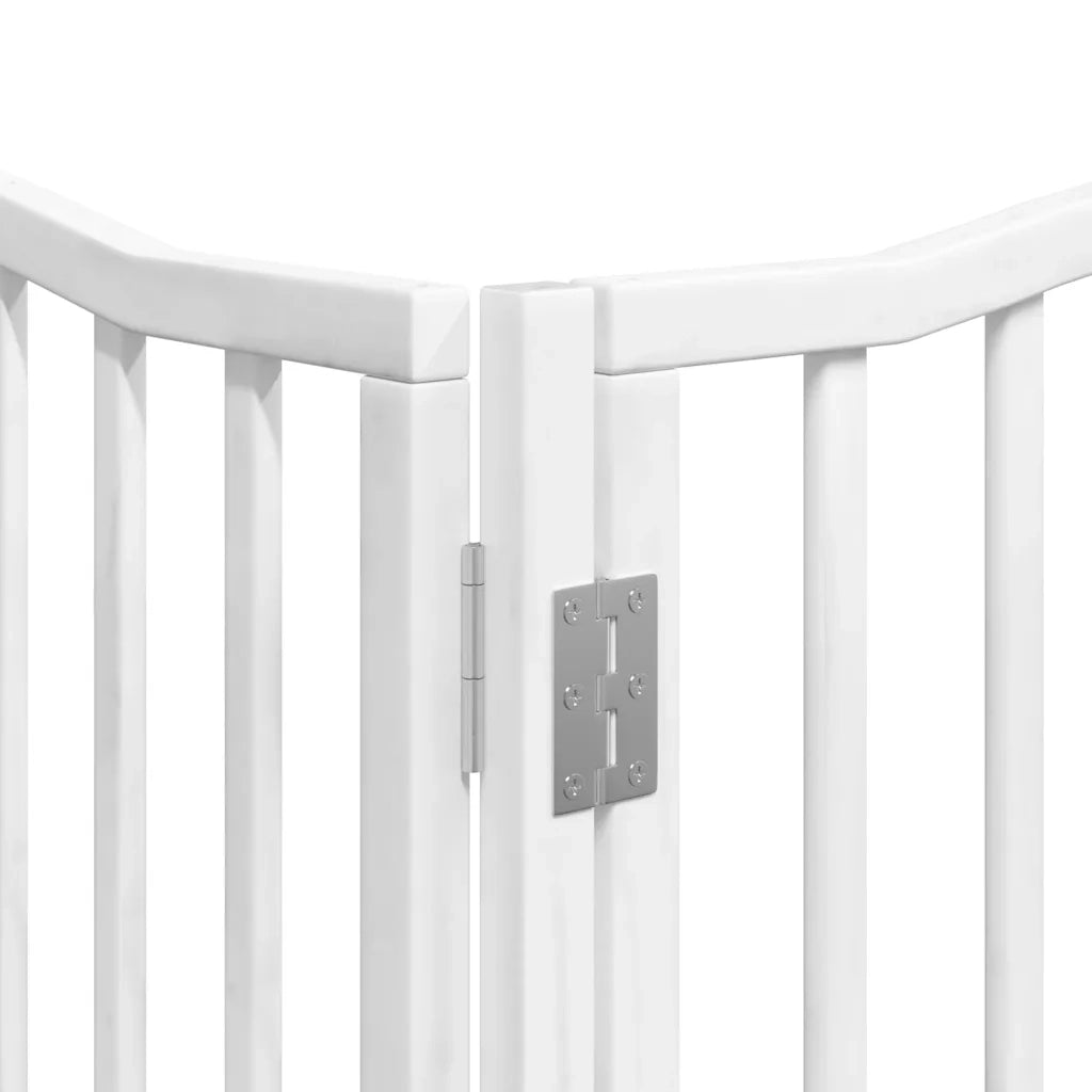 Cancello Cani Porta Pieghevole Bianco 6 Pannelli 480 cm Pioppo 3155621