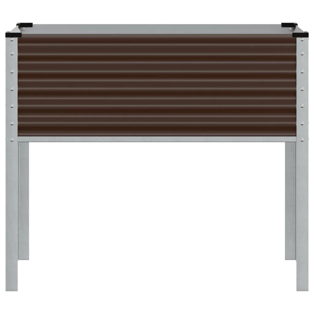 Fioriera rialzata per piante fiori terrazza giardino 100 x 41 x 90 cm acciaio marrone 02_0037273