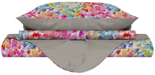 Copripiumino Matrimoniale con Stampa sul Sacco e Federe Doubleface Spring