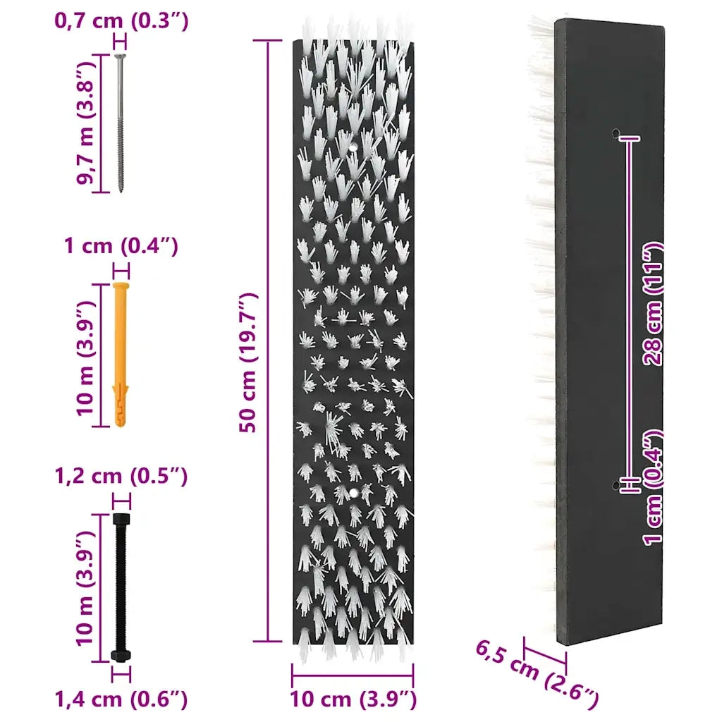 Spazzole per il bestiame Nero e Bianco 50 x 10 x 6.5 cm 42006833