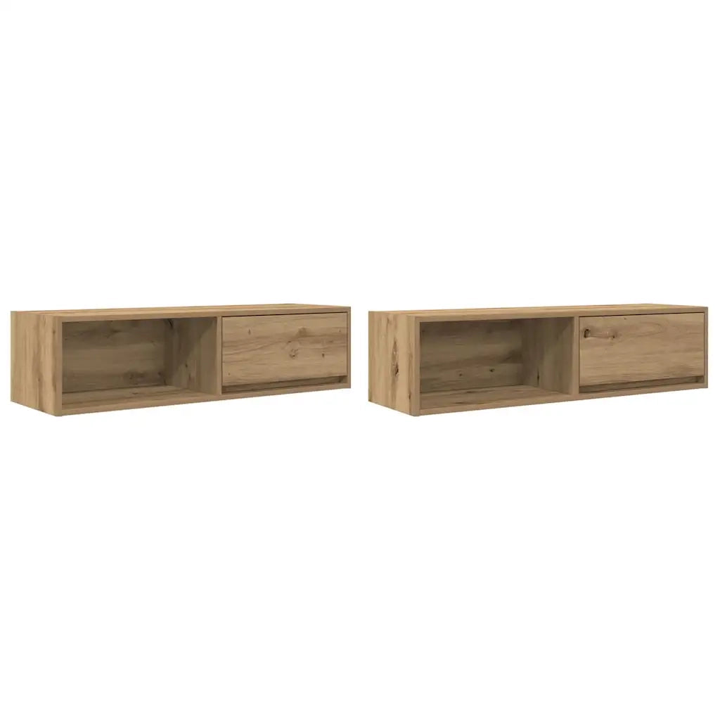 Mobili Porta TV 2pz Rovere Artigianale 100x31x25,5cm Truciolato