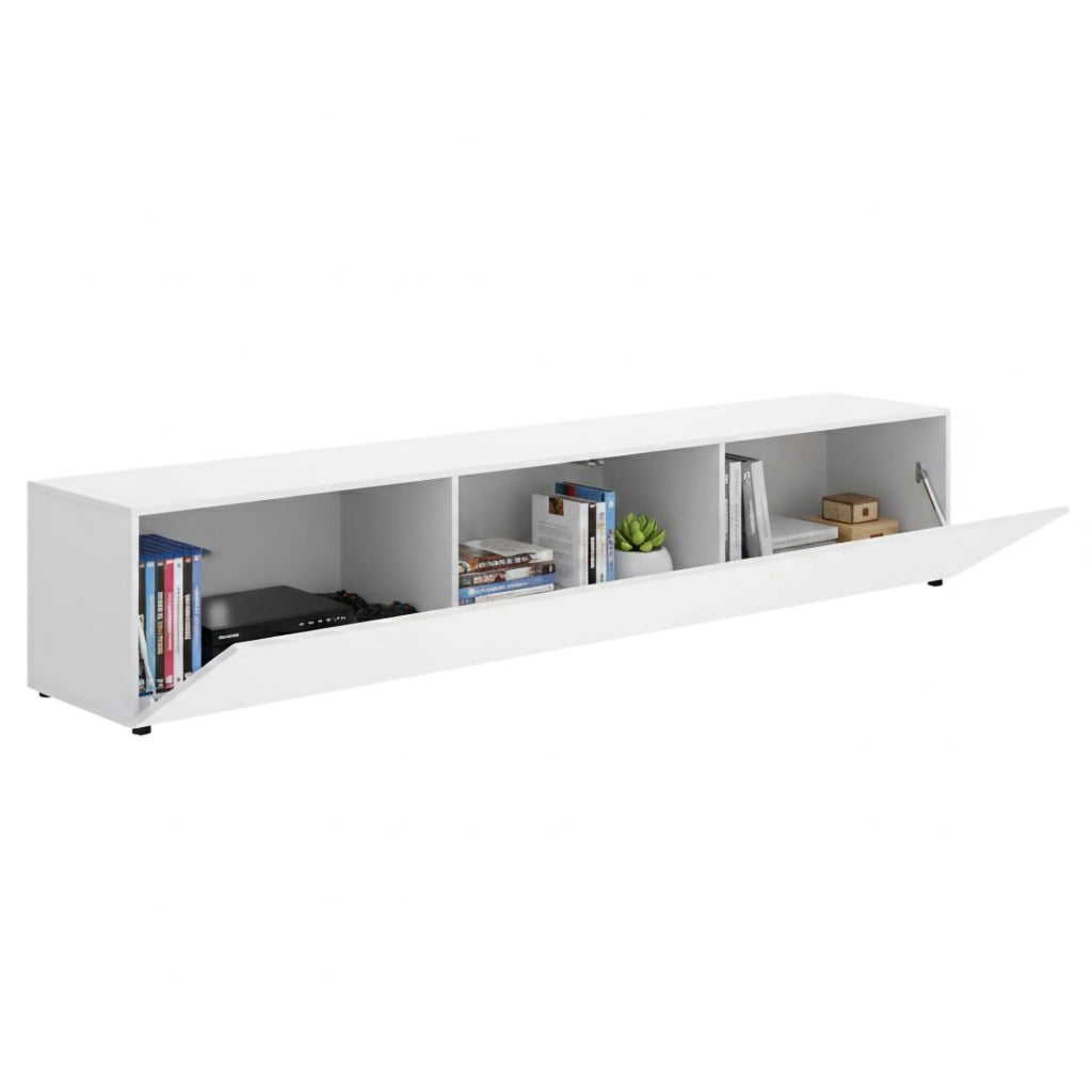 Brewster, Mobile Porta tv un Ripiano, 42x220x42h cm Bianco