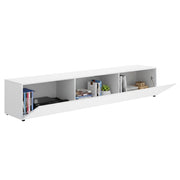 Brewster, Mobile Porta tv un Ripiano, 42x220x42h cm Bianco