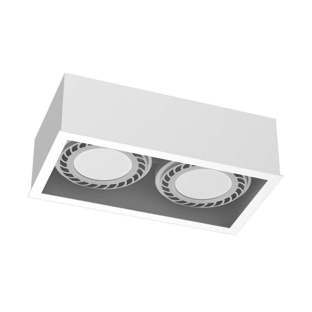 Faretto incasso soffitto rettangolare bianco 2xGU10 CAGE Brosline