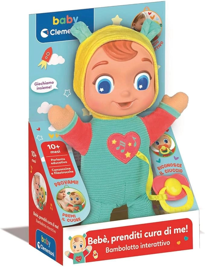 Clementoni Baby Bebe, prenditi cura di me! Bambolotto Interattivo, per Bambini e Bambine 10+ Mesi, Parla, Canta, Raccont