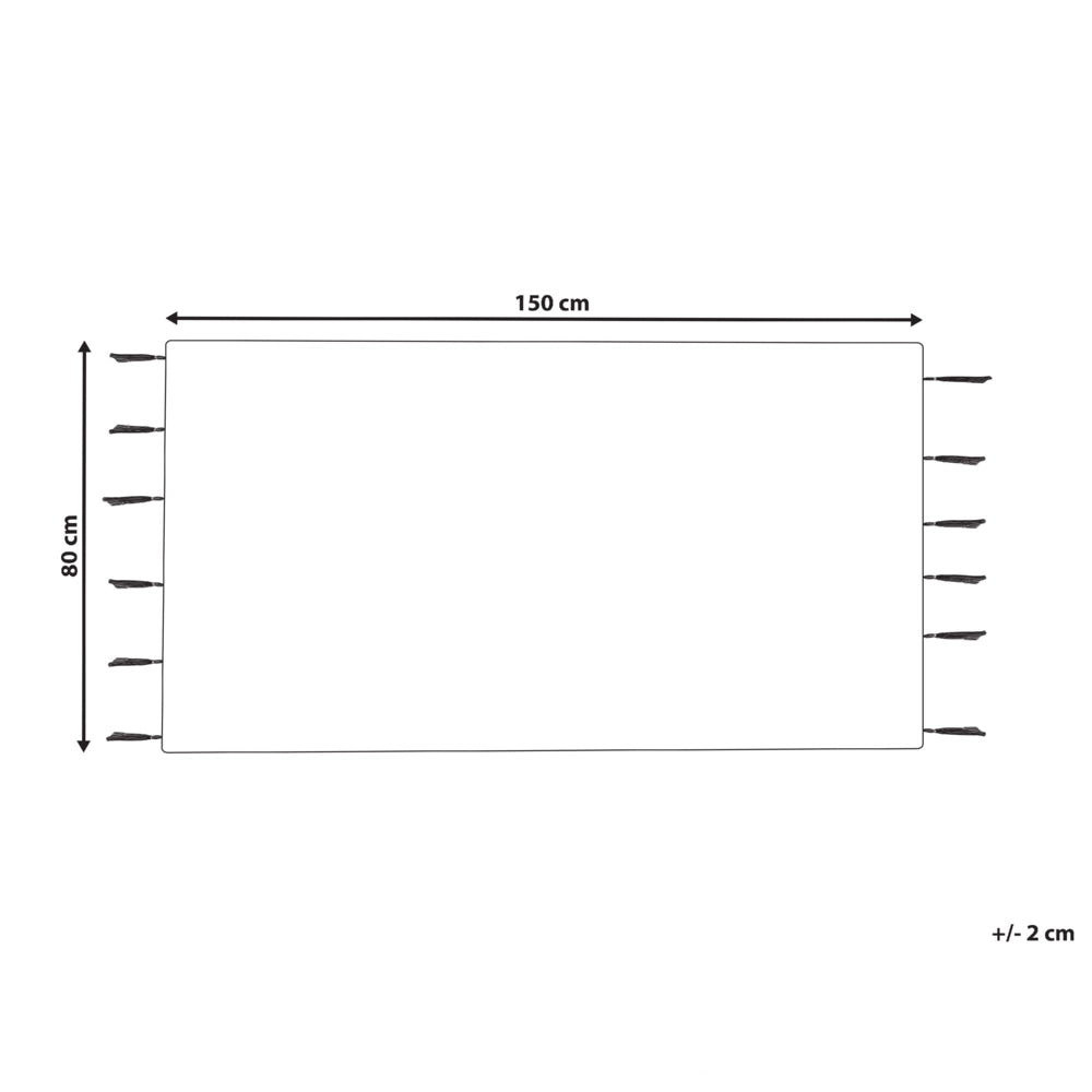 Tappeto cotone bianco sporco e nero 80 x 150 cm motivo geometrico nappe moderno orientale nappe