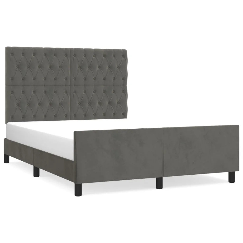 Giroletto con Testiera Grigio Scuro 140x200 cm in Velluto cod mxl 62675